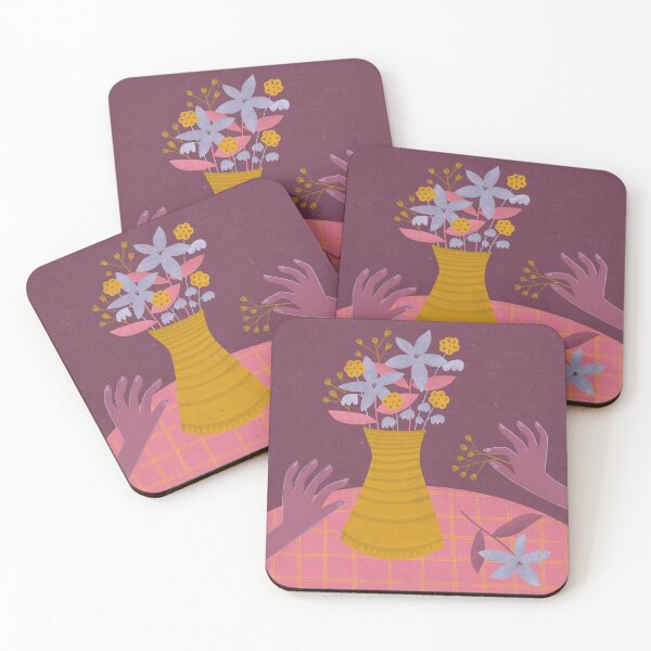 Item preview, Flower arrangement - illustration in lavender, pink, mustard yellow and violet designed and sold by PawlickinDog.
