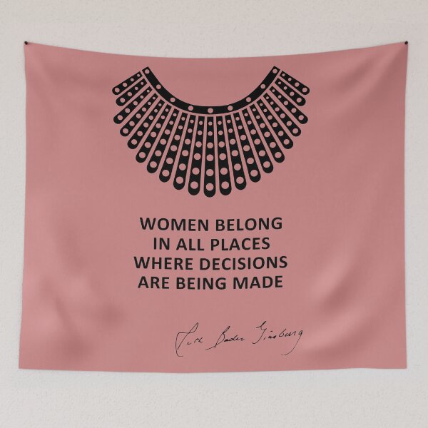 Item preview, Women belong in all places where decisions are being made - RBG [pink] designed and sold by REApparelCo.