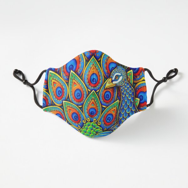 Colorful Paisley Peacock Rainbow Bird Fitted 3-Layer
