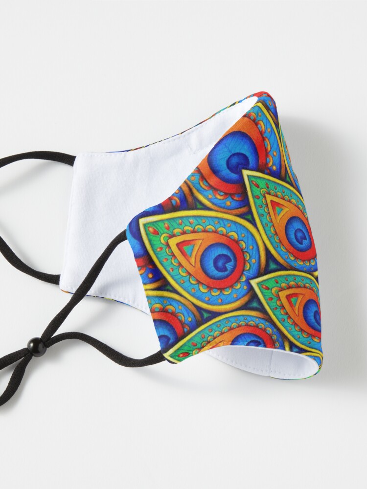 Alternate view of Colorful Paisley Peacock Rainbow Bird Mask