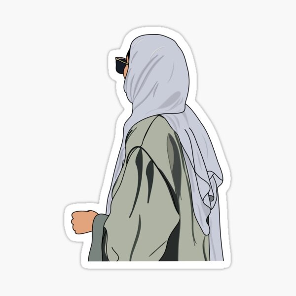 Les femmes en hijab vert Sticker