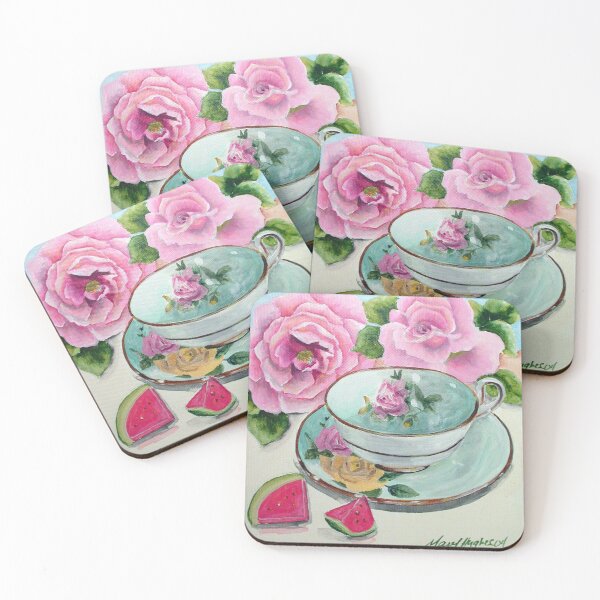 Item preview, Teacup, Watermelon, and Roses designed and sold by mary hughes.