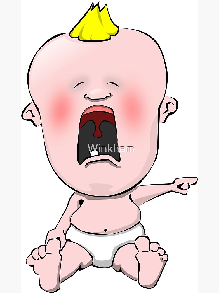 Carte De Vœux Bebe Qui Pleure Dessin Anime Par Winkham Redbubble
