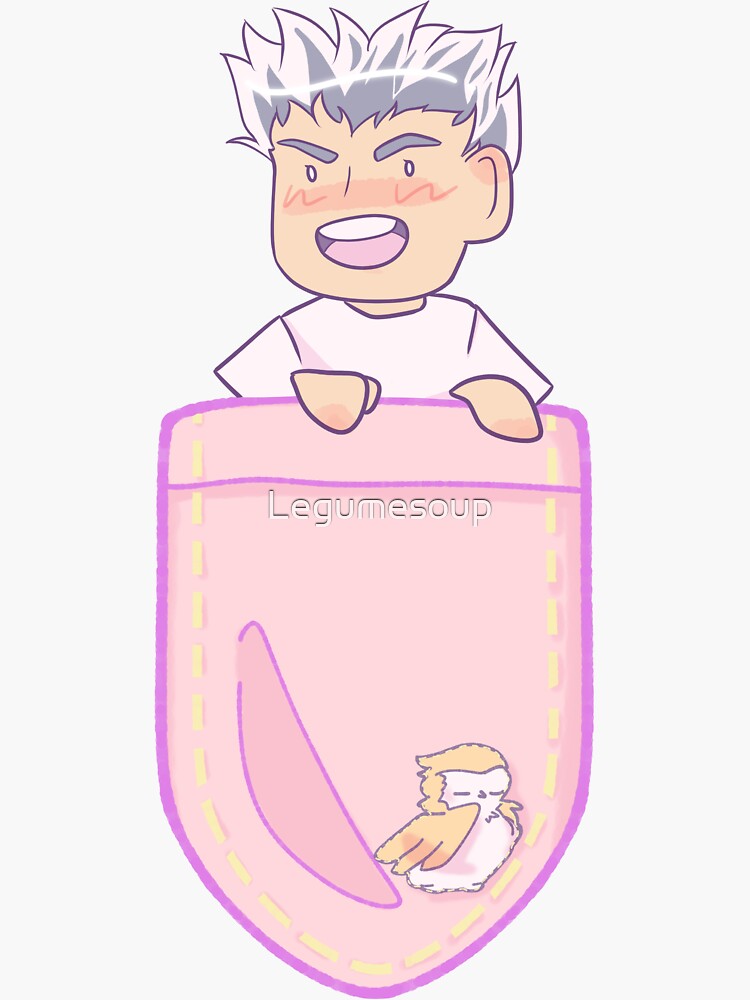 Haikyuu Bokuto Pocket Sticker For Sale By Legumesoup Redbubble 3525