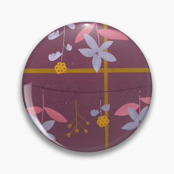 Item preview, Flowers drying in window - illustration in lavender, pink, mustard yellow and violet designed and sold by PawlickinDog.