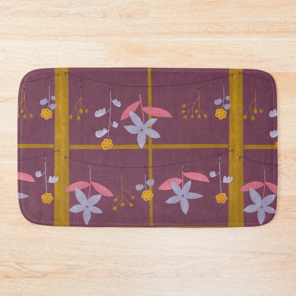 Item preview, Flowers drying in window - illustration in lavender, pink, mustard yellow and violet designed and sold by PawlickinDog.