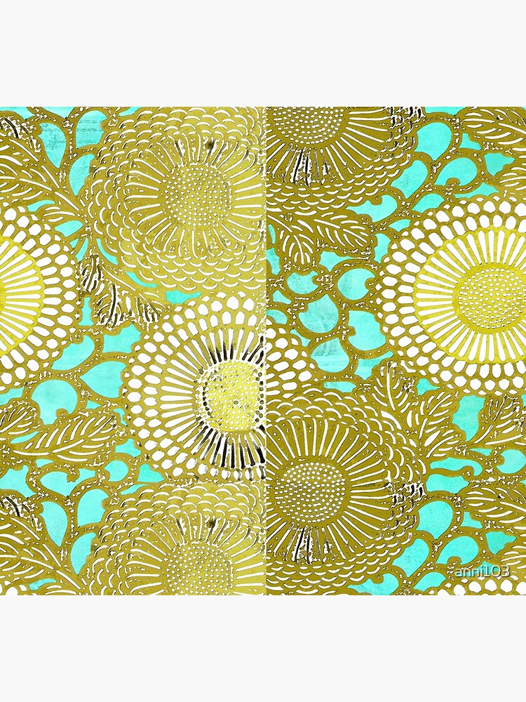 Turquoise and Gold pattern by anni103