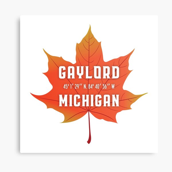 Gaylord, Michigan Maple Leaf Canvas Print