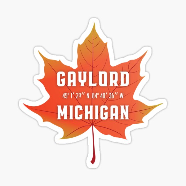 Gaylord, Michigan Maple Leaf Sticker