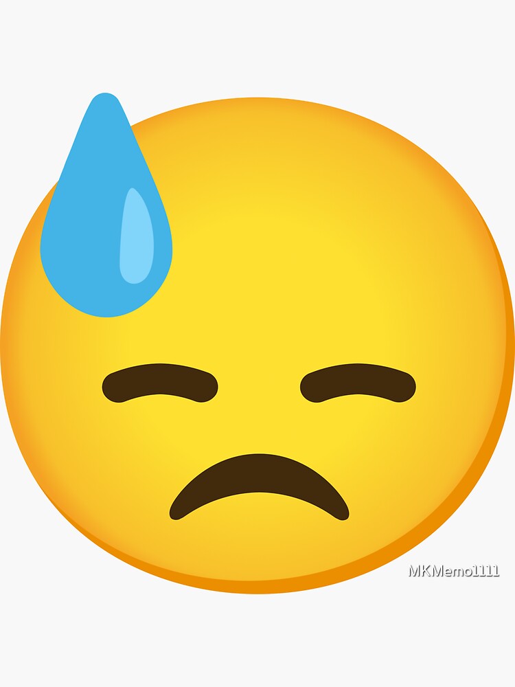 "Downcast Face with Sweat Emoji Gift" Sticker for Sale by MKMemo1111