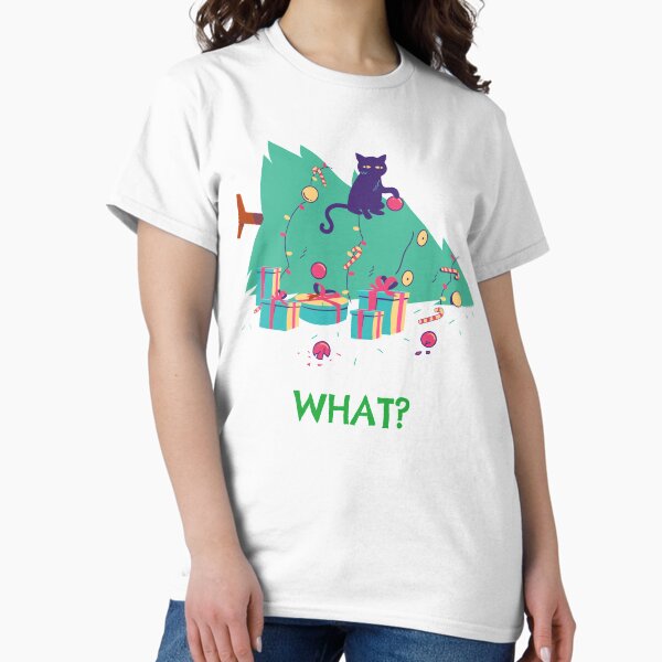 Item preview, Naughty Cat Knocks Over Christmas Tree designed and sold by davestees506.