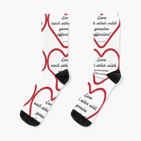 Bible Quote Romans 12v10 Love Each Other Socks