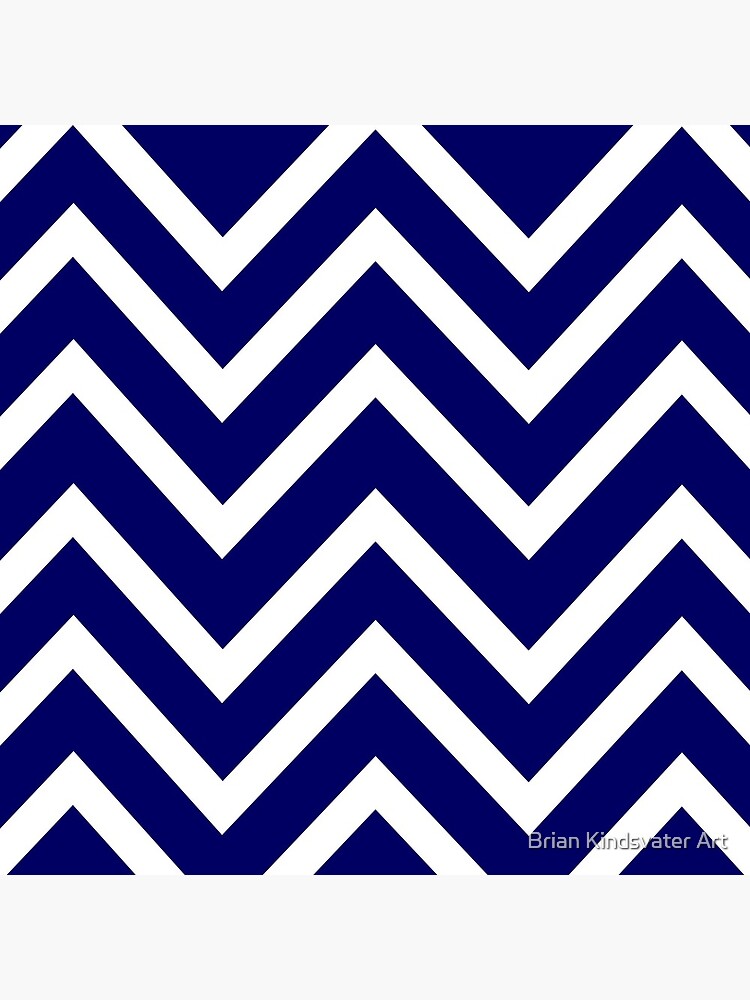 "Dark Blue Zig Zag Dark Blue and White Chevron" Coasters (Set of 4) by