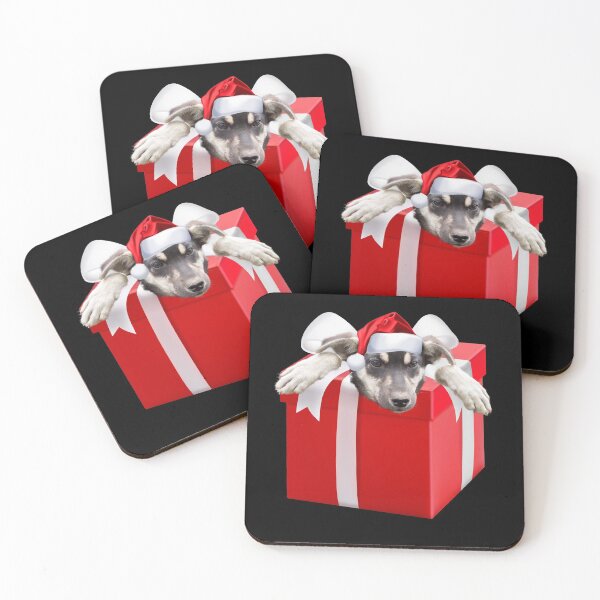 Item preview, Cute Dog Present Santa Hat Image Photo Funny Christmas Gift designed and sold by DamnCoolStuff.