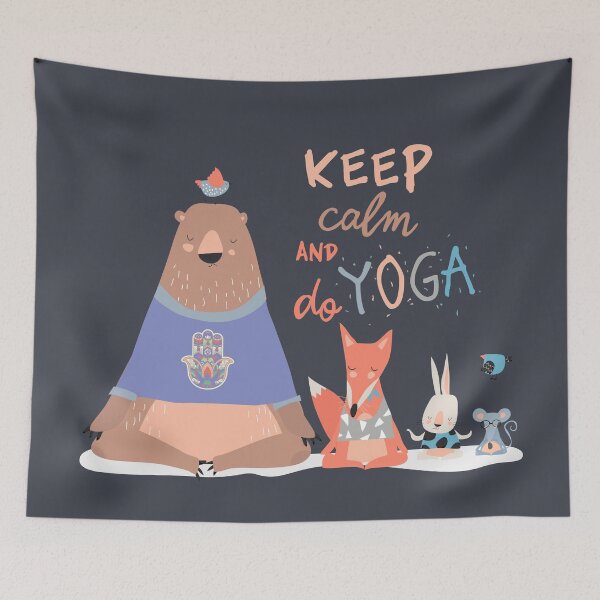 Item preview, Yoga posing cartoon animals designed and sold by urban-color.