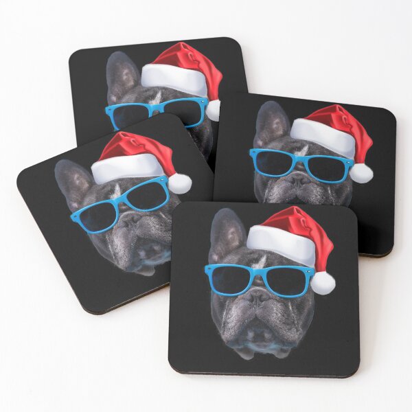 Item preview, Cute French Bulldog Santa Hat Image Funny Christmas Gift designed and sold by DamnCoolStuff.