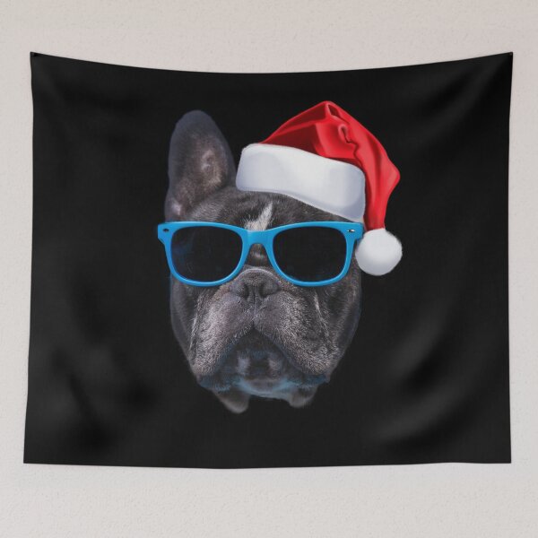 Item preview, Cute French Bulldog Santa Hat Image Funny Christmas Gift designed and sold by DamnCoolStuff.