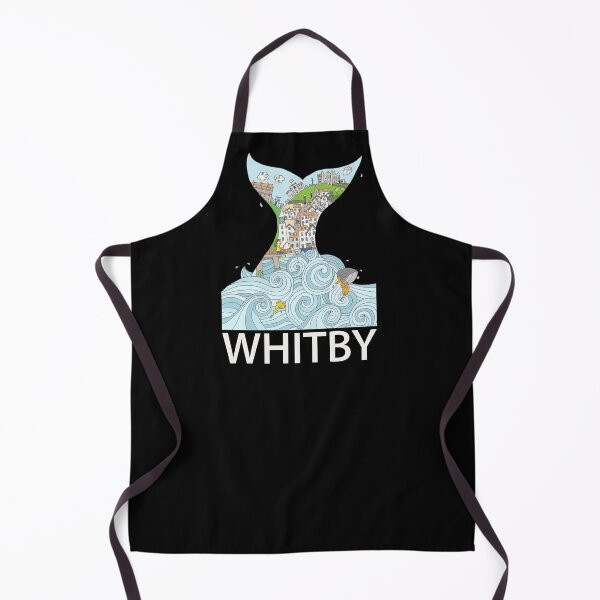 Item preview, Whitby Whale Tail - wavy seas - Light text designed and sold by LouiseFranksArt.