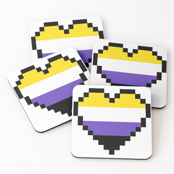 Item preview, Pixel Heart Non-Binary Pride Flag (White Background) designed and sold by QueerShop.