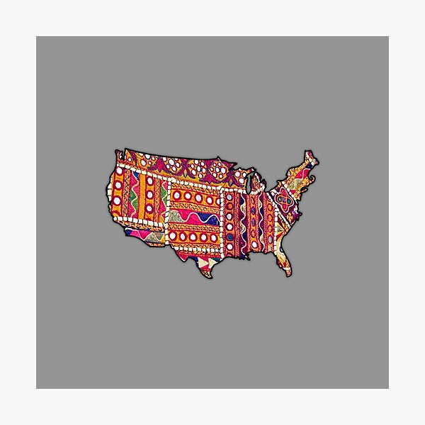Item preview, United States in Mirror Fabric designed and sold by Dania Shoaib.