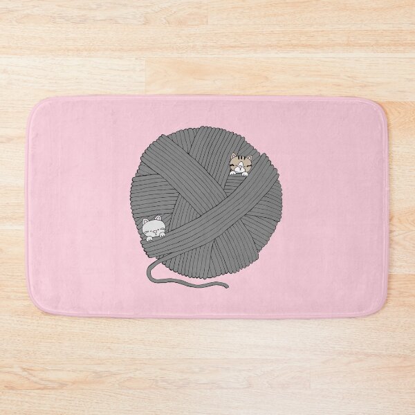 Artikelvorschau, Kitty und Hannah Yarn Ball - Grau-Pink entworfen und verkauft von mochinumnums.