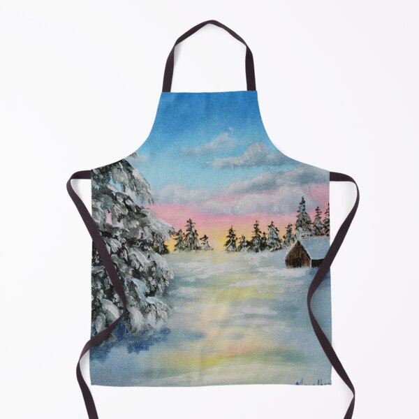 Item preview, Winter Sunset Landscape Painting designed and sold by mary hughes.