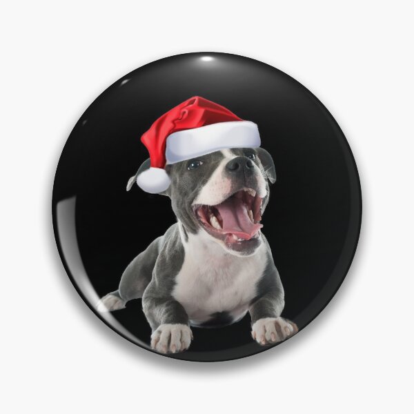 Item preview, Cute Pit Bull Shirt Santa Hat Image Funny Christmas Gift designed and sold by DamnCoolStuff.