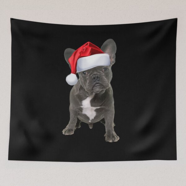 Item preview, Cute French Bulldog Shirt Puppy Santa Hat Fun Christmas Gift designed and sold by DamnCoolStuff.