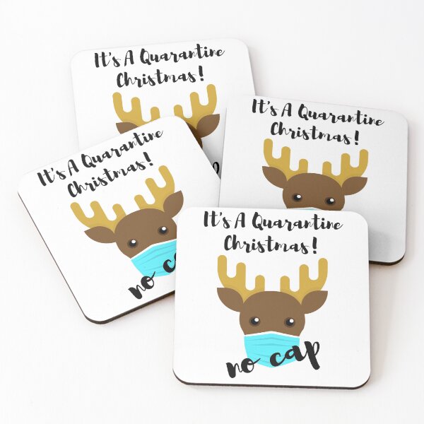 Item preview, Cute Toon Christmas Reindeer Declaring It's A Qarantine Christmas No Cap designed and sold by StormyMuse.