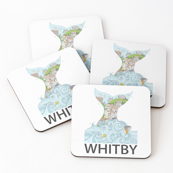 Item preview, Whitby Whale Tail - wavy seas - Dark text designed and sold by LouiseFranksArt.