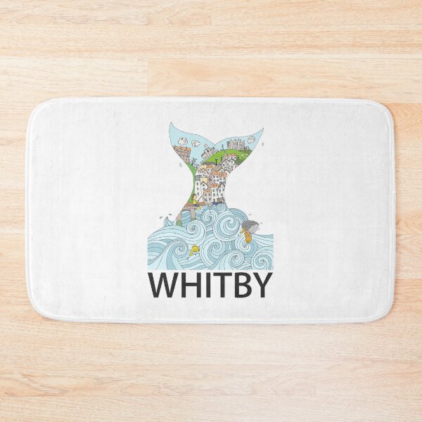 Item preview, Whitby Whale Tail - wavy seas - Dark text designed and sold by LouiseFranksArt.