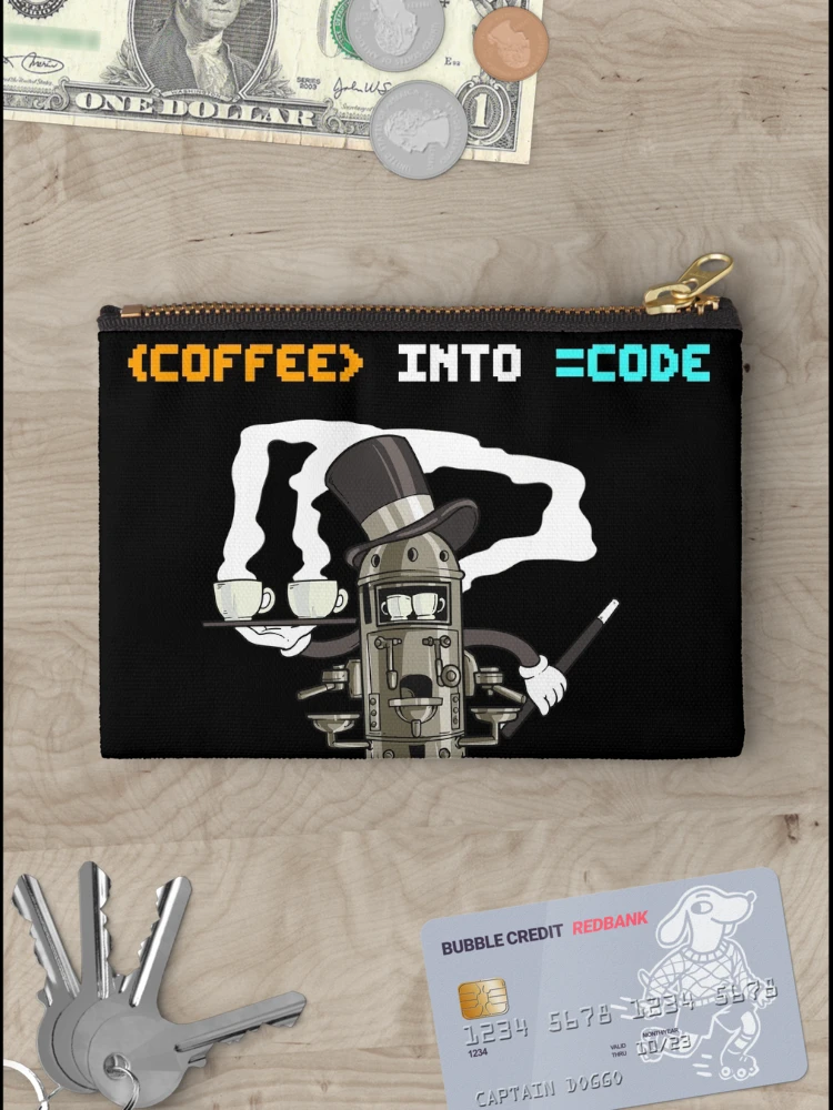 Thumbnail 3 of 4, Zipper Pouch, Programmer and Web developer Gift Coffee Code Coding designed and sold by Rzelemenz.
