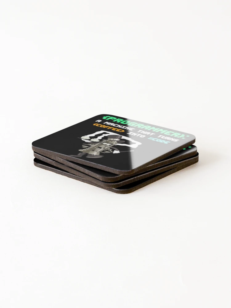 Thumbnail 4 of 5, Coasters (Set of 4), Programmer and Web developer Gift Coffee Code Coding    designed and sold by Rzelemenz.