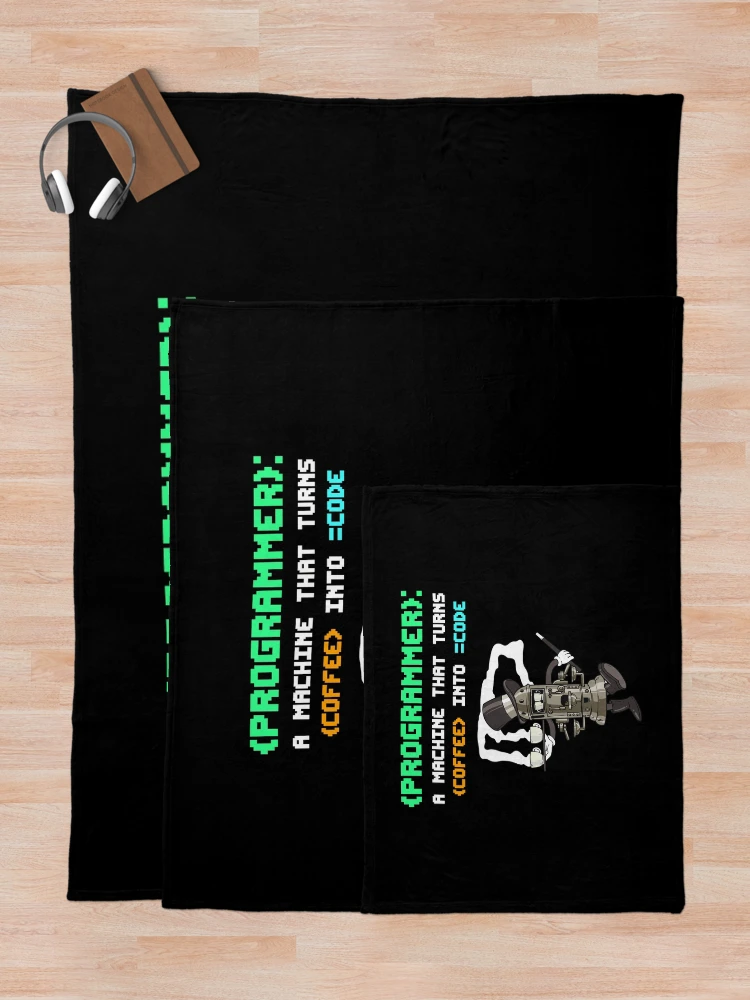 Thumbnail 5 of 6, Throw Blanket, Programmer and Web developer Gift Coffee Code Coding designed and sold by Rzelemenz.