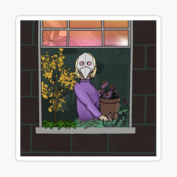 Urban Plague Doctor with Medicinal Flowers Sticker