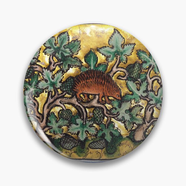 Item preview, HEDGEHOG AMONG VINES AND GRAPES Medieval Bestiary designed and sold by BulganLumini.