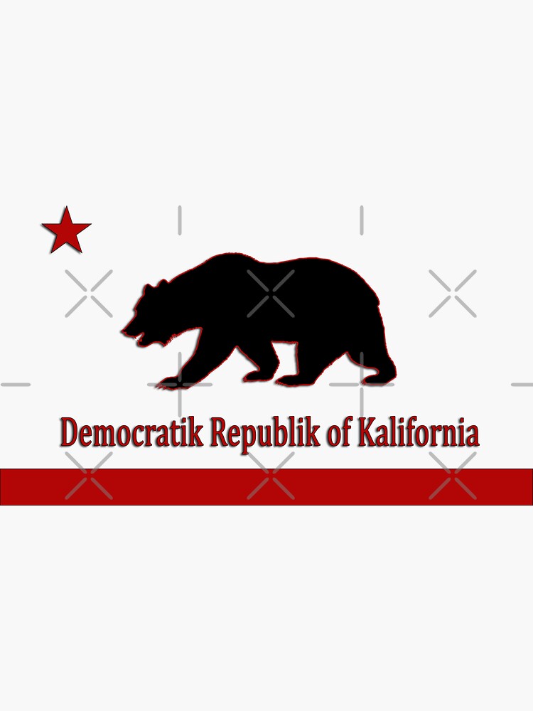 Thumbnail 3 of 3, Sticker, Democratik Republik of Kalifornia Flag designed and sold by DRKZone.