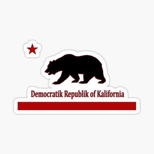 Democratik Republik of Kalifornia Flag Sticker