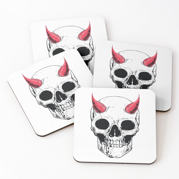 Item preview, Skull with Red Horns designed and sold by MadMando.