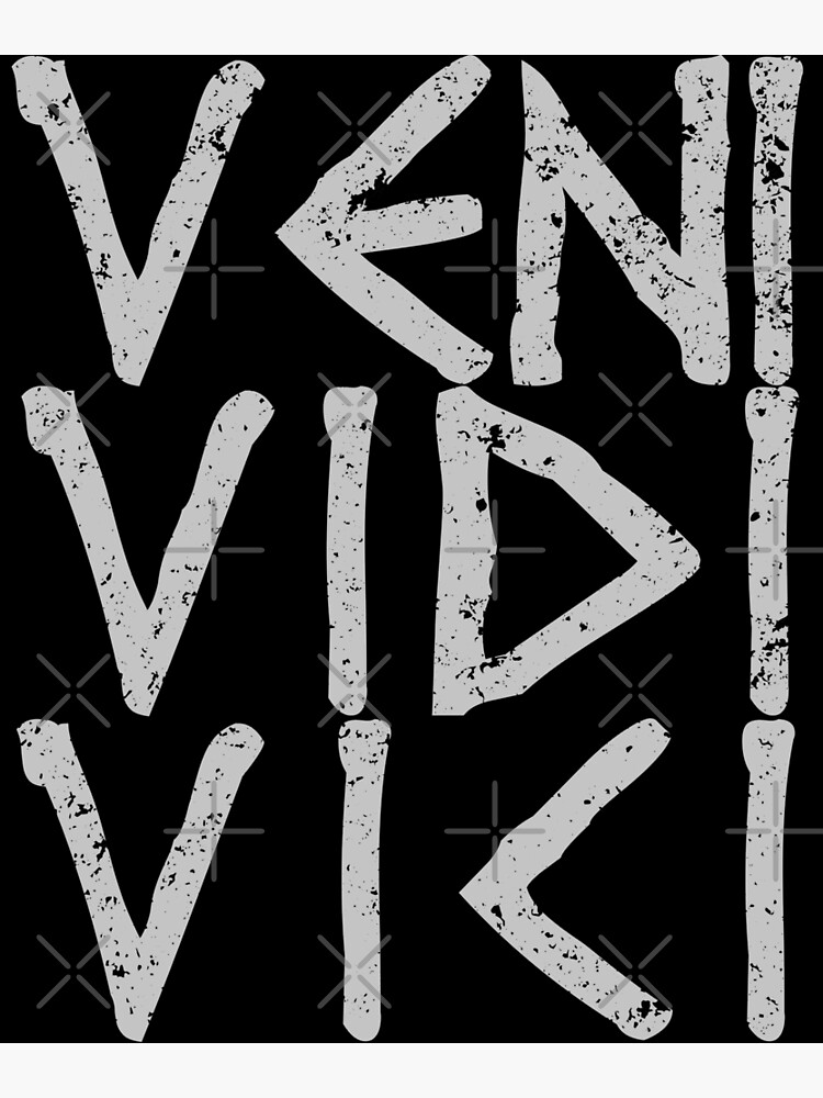 Veni Vidi Vici 'We Came We Saw We Conquered' Latin Saying Roman  Quote Inspirational White Poster for Sale by bard-art