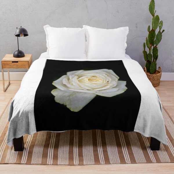 Item preview, White rose on black background designed and sold by olena2552.