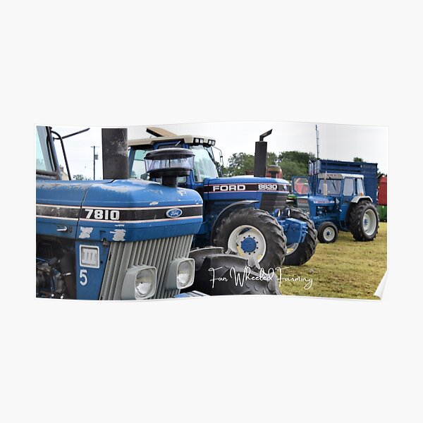 Ford Traktor 8630 7810 von Four Wheeled Farming Poster