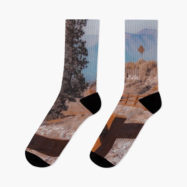 Item preview, Walkway with pine tree and mountain background at Lake Tahoe Nevada USA designed and sold by Mrvell.
