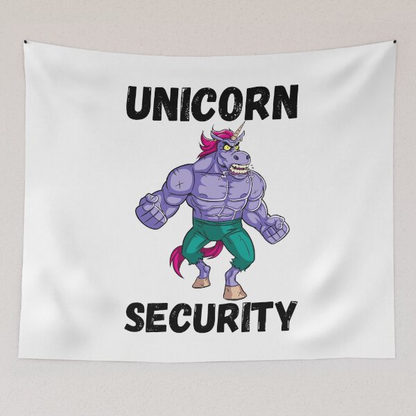 Item preview, Unicorn security cartoon designed and sold by OneTimeEngineer.