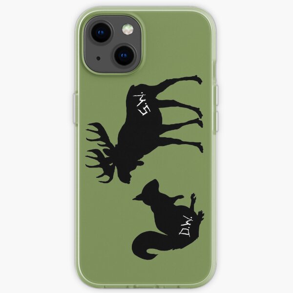 moose + squirrel - black iPhone Soft Case