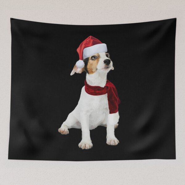 Item preview, Cute Jack Russell Shirt Santa Hat Scarf Funny Christmas Gift designed and sold by DamnCoolStuff.