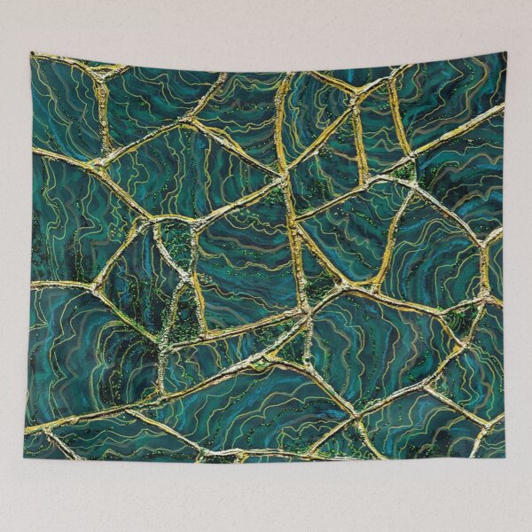 Item preview, Malachite Gemstone Art / Healing Stone Painting / Green Malachite / Gold Vein / Kintsugi designed and sold by artenvironments.