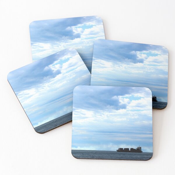 Item preview, Detail of a cargo ship breezing through the Tyrrhenian sea teeming with clouds designed and sold by Kristina Drozd.