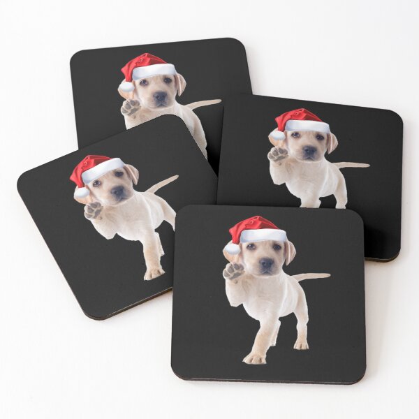 Item preview, Cute Yellow Lab Puppy Shirt Santa Hat Funny Christmas Gift designed and sold by DamnCoolStuff.