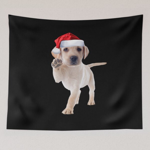 Item preview, Cute Yellow Lab Puppy Shirt Santa Hat Funny Christmas Gift designed and sold by DamnCoolStuff.